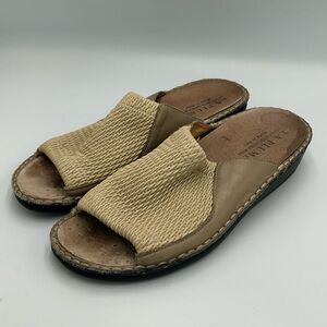 La Plume Stretch Leather Slide Sandals Women’s Size 41 10.5-11 Shoes